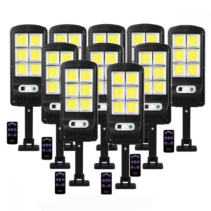 10 броя LED Соларна лампа 1200W, 6 COB със сензор за движение и дистанционно LED ОСВЕТЛЕНИЕ Royalshop.bg 2
