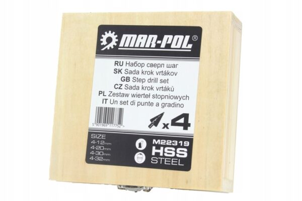 Бургия за метал 4 части Mar-Pol в дървена кутия ДРУГИ Royalshop.bg 4